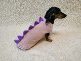 Cute Dinosaur Dog Jumper - Handmade Winter Apparel for Pets