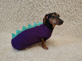 Knitted Dinosaur Costume for Dogs - Custom Dachshund Sweater