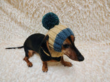 Winter Knitted Hat for Dachshund with Open Ears,Dog Hat for Photoshoot