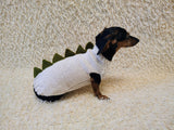 Knitted Dinosaur Costume for Dogs - Custom Dachshund Sweater