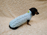 Handmade Cable Knit Dachshund Sweater | Warm Dog Clothes