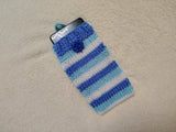 Handmade Knit Nautical Phone Case - Summer Vibes Collection-Nautical Striped Knit Phone Sleeve -Cute Coastal Phone Pouch