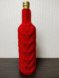 Handmade Knitted Wine Bottle Cover with Cable Stitch – Aesthetic Gift Decor
