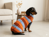 Striped wool winter clothes for animals, jumper with stripes for dogs