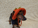 Pumpkin Panama Dog Hat Halloween Summer Hat with Open Ears for Dachshund Pet Clothes Photo Shoot Gift for Dog Mom
