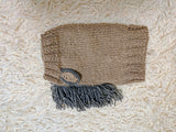 Knitted Donkey Snood Hat for Dachshund - Handmade Dog Costume with Ears and Mane