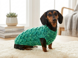 Knitted sweater with aran for mini dachshund or small dog