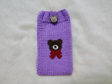 Bear Phone Sleeve, Universal Crochet Cell Phone Pouch 6.7x3.5", Cute Teddy Bear Phone Case, Soft Yarn Sock for iPhone Samsung, Cozy Gift