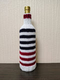 Coastal Knit Bottle Sweater with Miniature Ship Wheel
