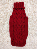 Christmas tree wool sweater with arans for dog, dachshund warm clothes jumper with cable