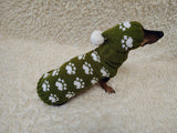 Knitted Dog Sweater & Snood – Cute Paw Print Design