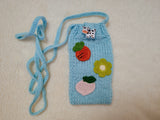 Handmade Knit Phone Purse • Y2K Aesthetic Phone Cover • Small Crossbody Pouch for Cellphone