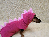 Dachshund hoodie dinosaur knitted animal clothes for pets, dog Halloween outfit Costume