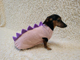 Cute Dinosaur Dog Jumper - Handmade Winter Apparel for Pets