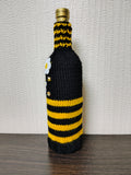Handmade Bee Wine Bottle Cover | Knit Honeybee Bottle Cozy Gift