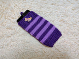 Cute Animal Companion Knit Phone Case | Striped Phone Sleeve-Handmade Knit Animal Phone Pouch | Cozy Stretchy Phone Sock