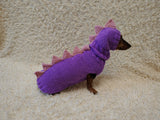 Hand-Knitted Dinosaur Dog Costume for Small Dogs and Dachshunds