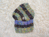 8 color Alpaca tweed striped Dog Hat, Knitted Set Warm Pet Clothes outfit apparel, Closed Ear Cap for Dachshunds beanie