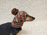 Cute Knit Dog Balaclava with Pom-Pom | Warm Winter Pet Snood