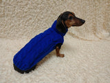 Duck print wool sweater with arans for dogs, dachshund warm clothes jumper with cable