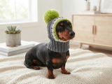 Monkey pet hat with big pompom, warm winter dog hat with pompom