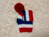 Multi-Color Striped Dog Snood: Hand-Knit Pom-Pom Beanie for Dachshunds