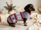 Christmas Pet Sweater with Snowflakes and Trees,Dachshund dog Christmas Outfit Clothes