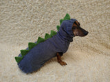 Soft Dinosaur Costume for Dogs – Knitted Sweater and Hat Bundle