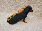 Dachshund hoodie dinosaur knitted animal clothes for pets, dog Halloween outfit Costume