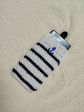 Nautical Striped Phone Sock | Handmade Knit Smartphone Sleeve -Handmade Marine Knit Phone Pouch - Mare Nostrum Collection