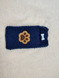 Dog Lover Knitted Phone Case with Paw Embroidery | Soft Wool Phone Sleeve | Wiener Dog Pouch with Bone Button | Cute Puppy Paw Gift for Her