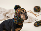 Cozy Winter Dog Balaclava Snood | Hand-Knit Pet Hat with Pom-Pom