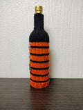 Halloween Wine Bottle Cozy | Knit Pumpkin Owl Cat Drink Decor