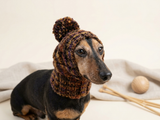 Soft Woolen Dog Winter Hat | Handcrafted Dog Balaclava Snood