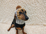 Dog hat pom-poms, warm winter clothes for pets, cap cloches ears dachshunds outfit apparel, pet lover gift