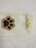 Dog Lover Knitted Phone Case with Paw Embroidery | Soft Wool Phone Sleeve | Wiener Dog Pouch with Bone Button | Cute Puppy Paw Gift for Her