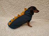 Dachshund hoodie dinosaur knitted animal clothes for pets, dog Halloween outfit Costume