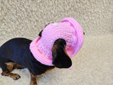 Panama dog an Easter bunny, summer hat for dachshund, sun protection with open ears