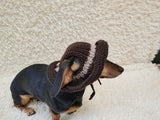 Cowboy Panama hat for dogs, summer cap dachshund, sun protection with open ears panama pet outfit apparel lover gift