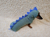 Crocheted Dinosaur Dog Costume – Funny Pet Sweater with Spikes