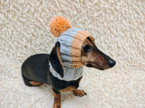 Dog hat pom-poms, warm winter clothes for pets, cap cloches ears dachshunds outfit apparel, pet lover gift