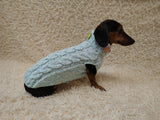 Handmade Cable Knit Dachshund Sweater | Warm Dog Clothes