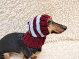 Mohair Wool Super Warm Dog Hat , Designer Pet Party Clothes outfit, Winter cloches knitted Dachshund Beanie