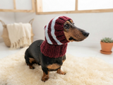 Mohair Wool Super Warm Dog Hat , Designer Pet Party Clothes outfit, Winter cloches knitted Dachshund Beanie