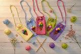 Ice Cream Knitted Phone Crossbody Bag | Cute Summer Smartphone Sleeve with Strap | Handmade Sweet Dessert Tech Pouch | Fun Birthday Gift for Her