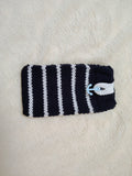 Nautical Striped Phone Sock | Handmade Knit Smartphone Sleeve -Handmade Marine Knit Phone Pouch - Mare Nostrum Collection
