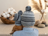 Hats with pom-poms for the hostess and the dachshund set