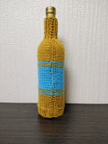 Shark Knitted Wine Bottle Cover - Nautical Ship Wheel Cozy, Ocean Beach House Decor, Unique Fisherman Gift