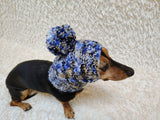 Hand-Knit Dog Balaclava Hat with Pom-Pom | Cozy Winter Dog Snood