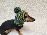 Chunky Knit Dog Balaclava Hood | Stylish Winter Dog Snood Hat